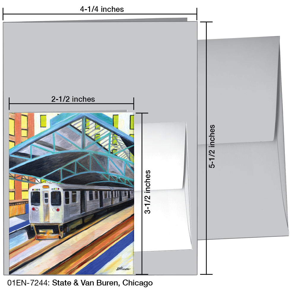 State & Van Buren, Chicago, Greeting Card (7244A)