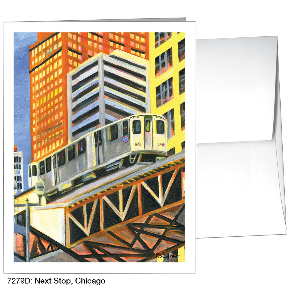 Next Stop, Chicago, Greeting Card (7279D) - Arte House