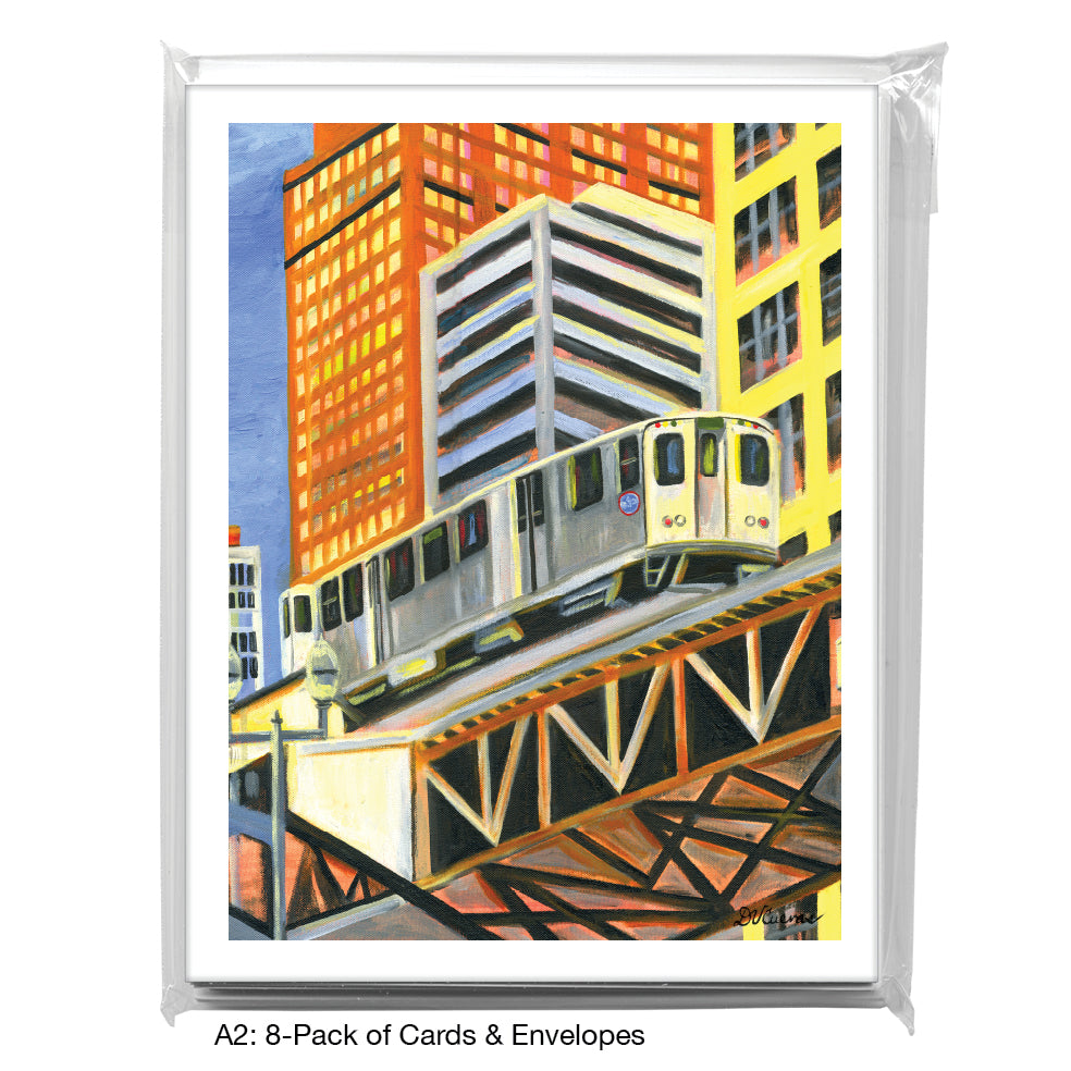 Next Stop, Chicago, Greeting Card (7279D) - Arte House