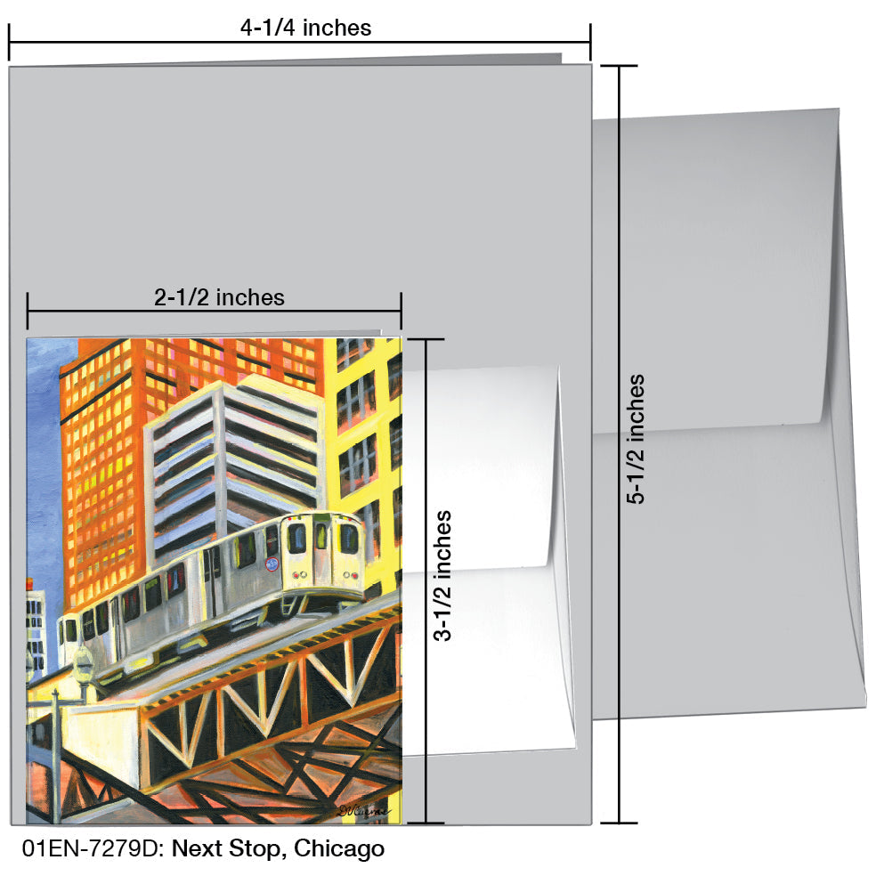 Next Stop, Chicago, Greeting Card (7279D) - Arte House