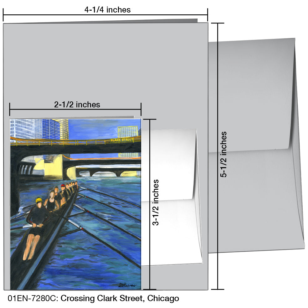 Crossing Clark Street, Chicago, Greeting Card (7280C) - Arte House