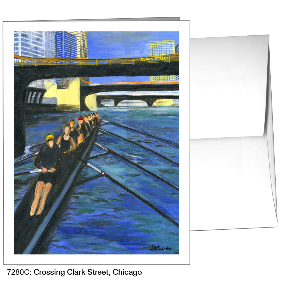 Crossing Clark Street, Chicago, Greeting Card (7280C) - Arte House