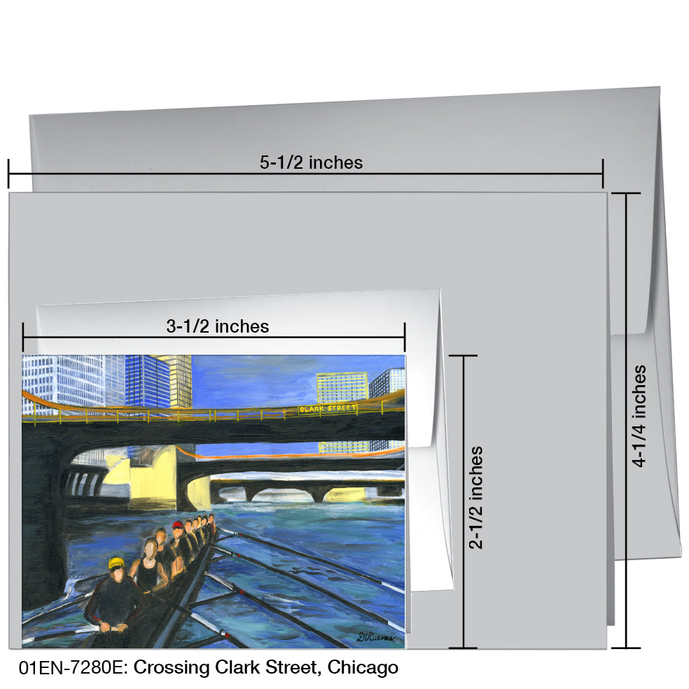 Crossing Clark Street, Chicago, Greeting Card (7280E) - Arte House