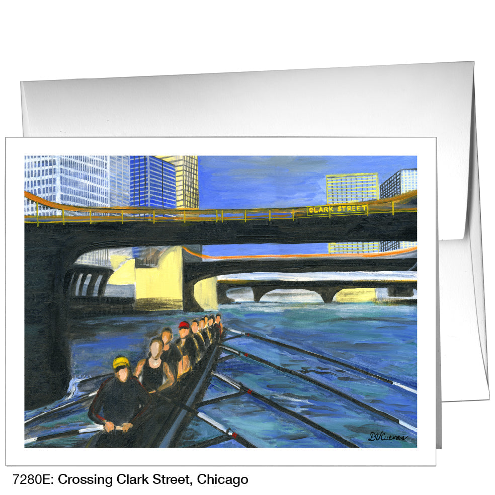 Crossing Clark Street, Chicago, Greeting Card (7280E) - Arte House