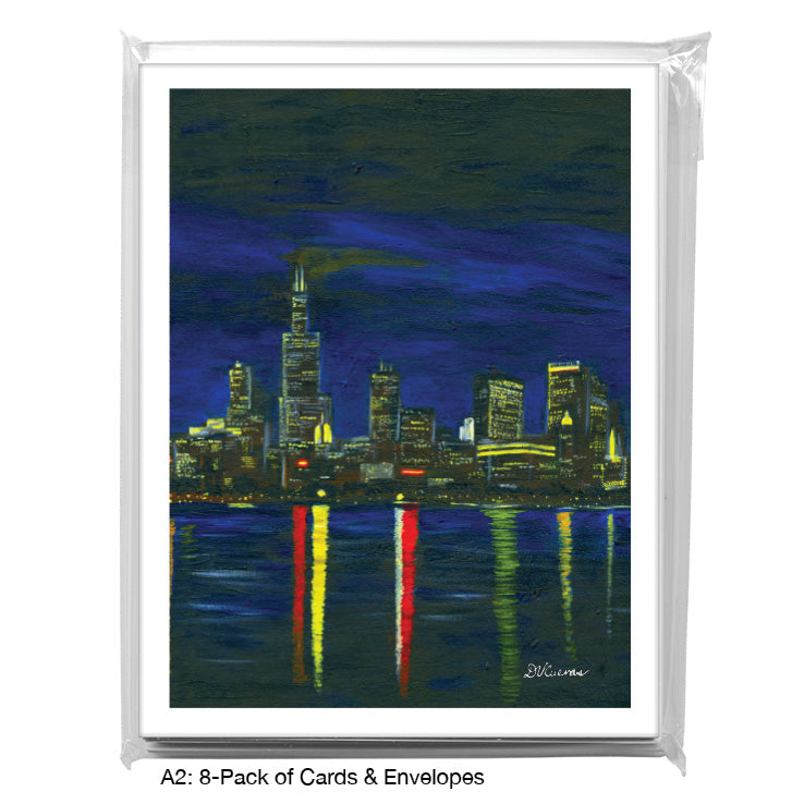 Chicago Lights, Greeting Card (7315E) - Arte House