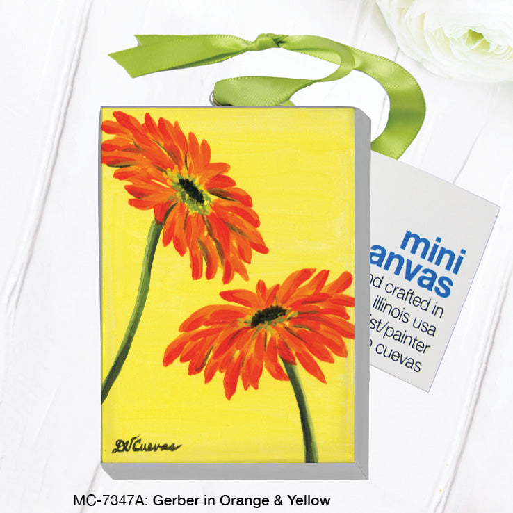 Gerber in Orange & Yellow, Mini Canvas (MC-7347A) - Arte House