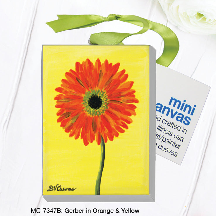 Gerber in Orange & Yellow, Mini Canvas (MC-7347B) - Arte House