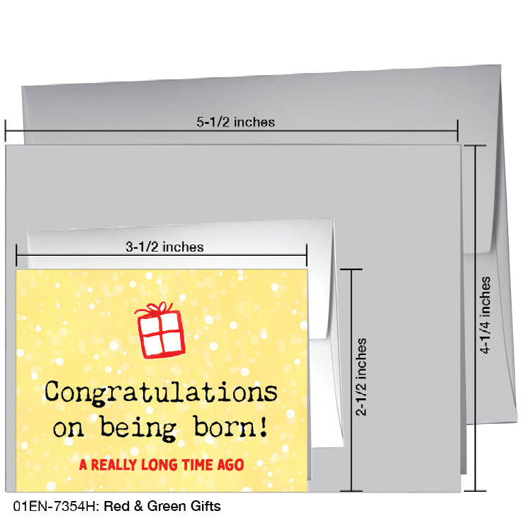 Red & Green Gifts, Greeting Card (7354H)