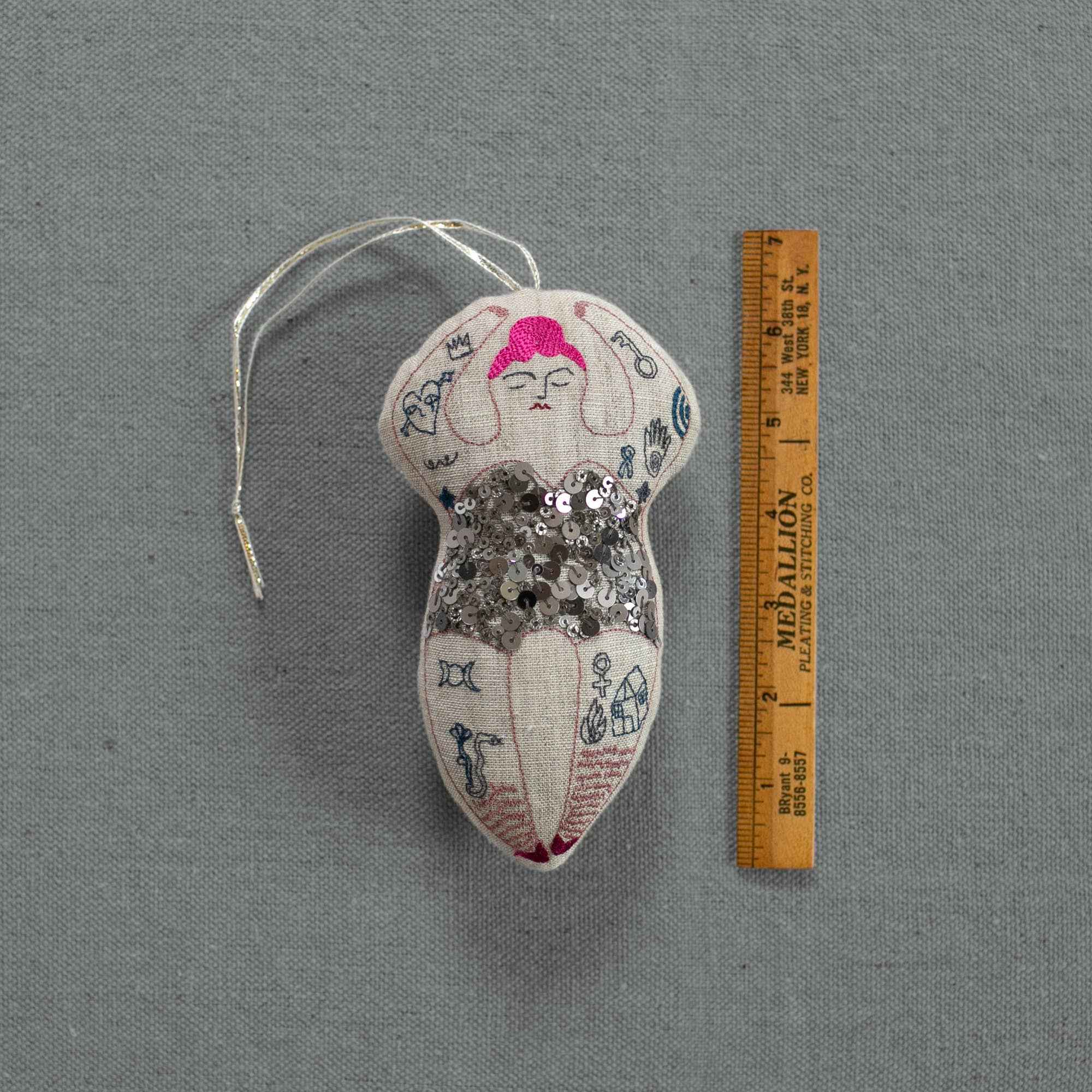 Tattooed Strong Lady - Cotton-filled Ornament, Token