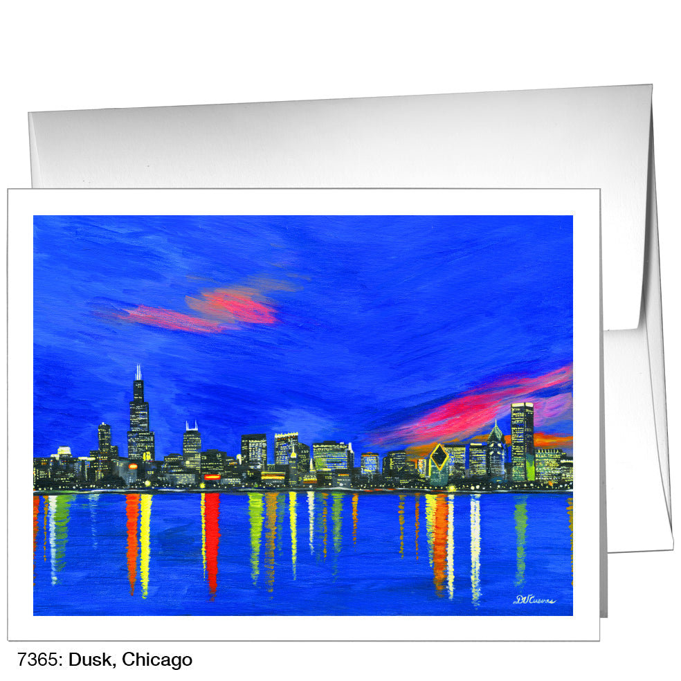 Dusk, Chicago, Greeting Card (7365A) - Arte House