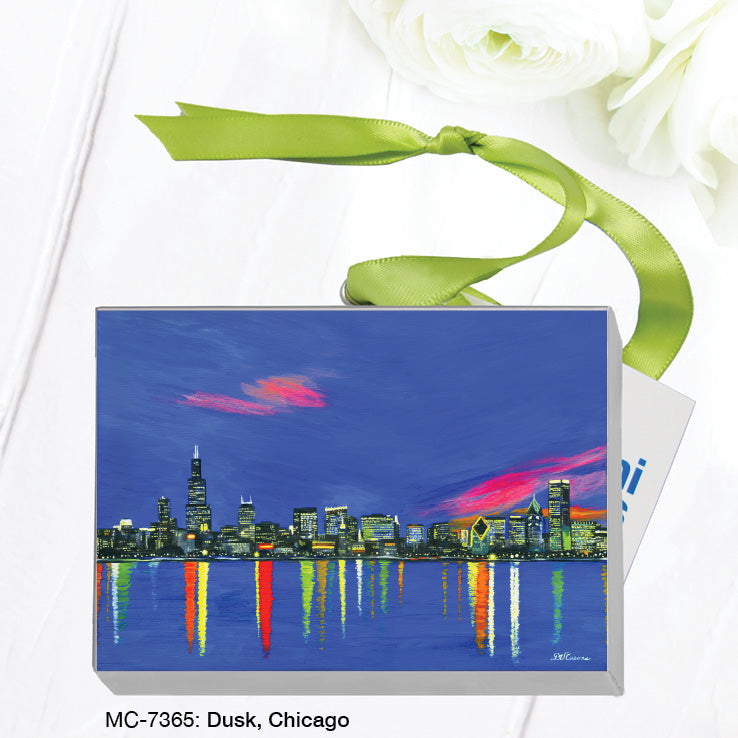 Dusk, Chicago, Mini Canvas (MC-7365A) - Arte House