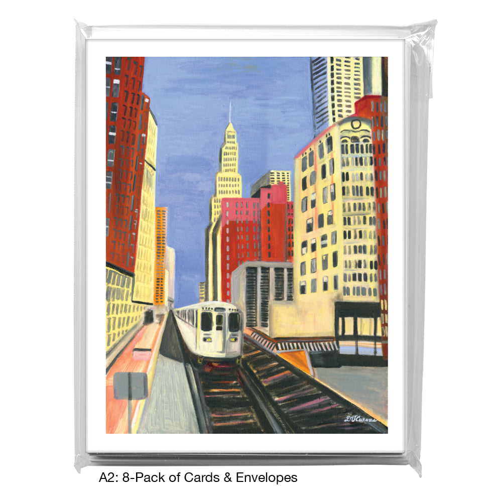 Passing through the Loop, Chicago, Greeting Card (7368A) - Arte House