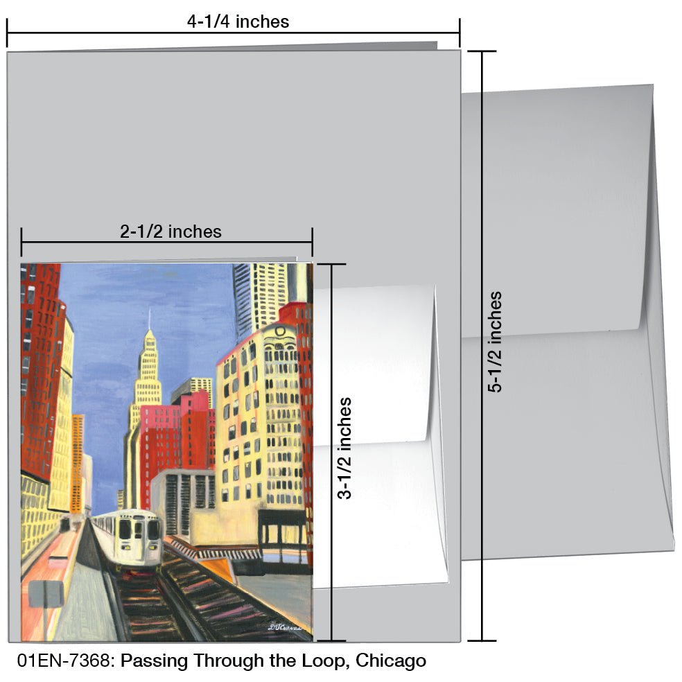 Passing through the Loop, Chicago, Greeting Card (7368A) - Arte House