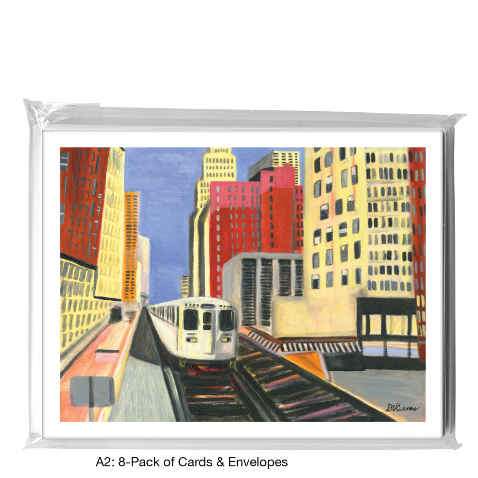 Passing through the Loop, Chicago, Greeting Card (7368D)