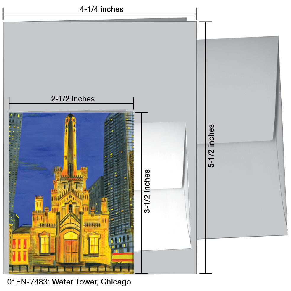 Water Tower, Chicago, Greeting Card (7483A) - Arte House