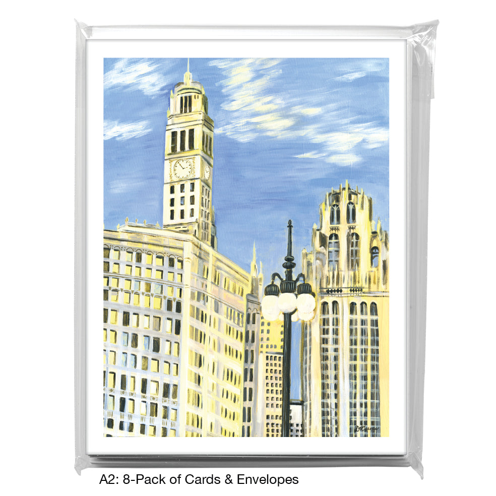 Wrigley & Tribune, Chicago, Greeting Card (7508A) - Arte House