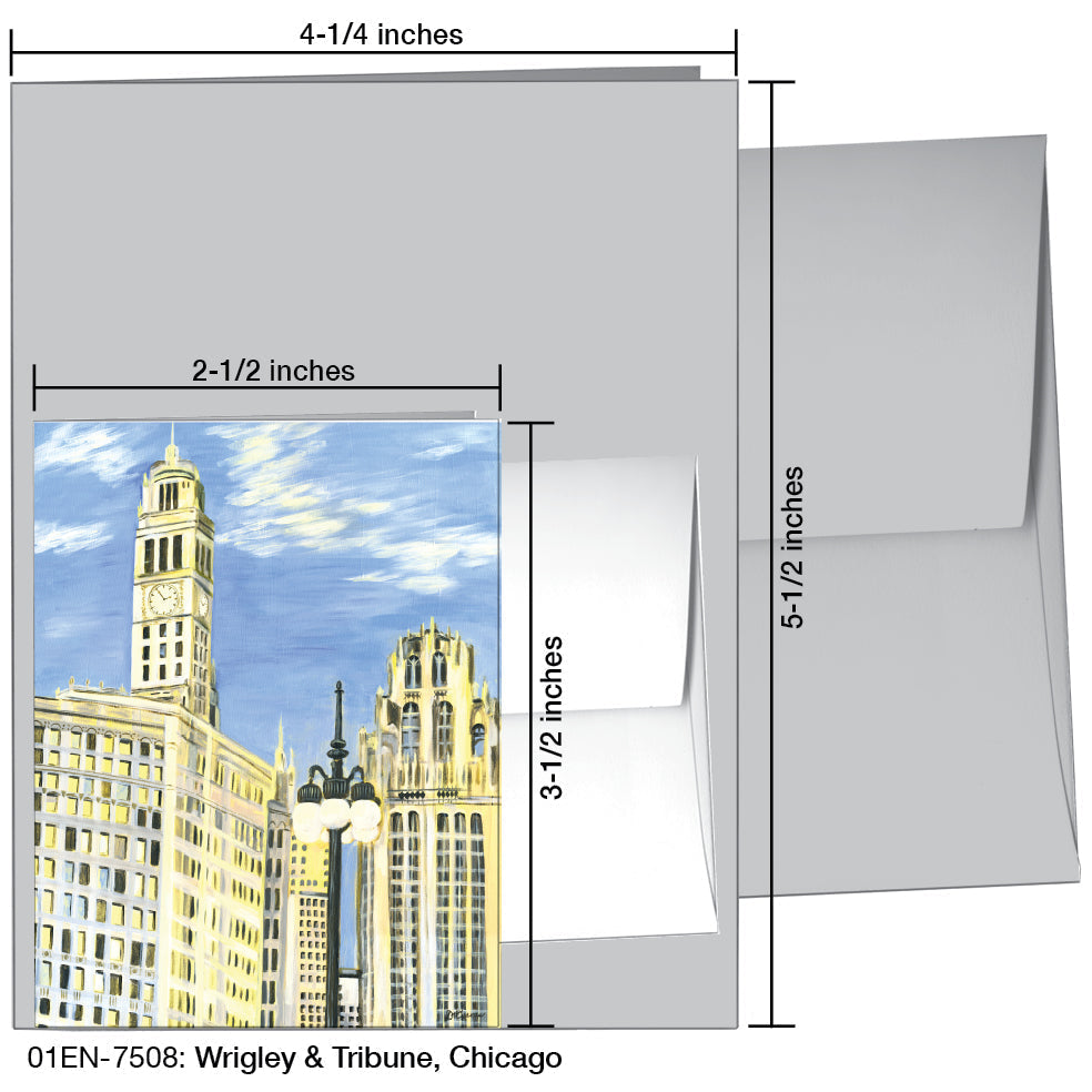 Wrigley & Tribune, Chicago, Greeting Card (7508A) - Arte House