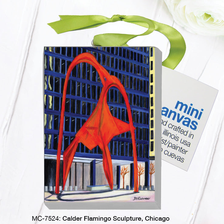 Calder Flamingo Sculpture, Chicago, Mini Canvas (MC-7524A) - Arte House