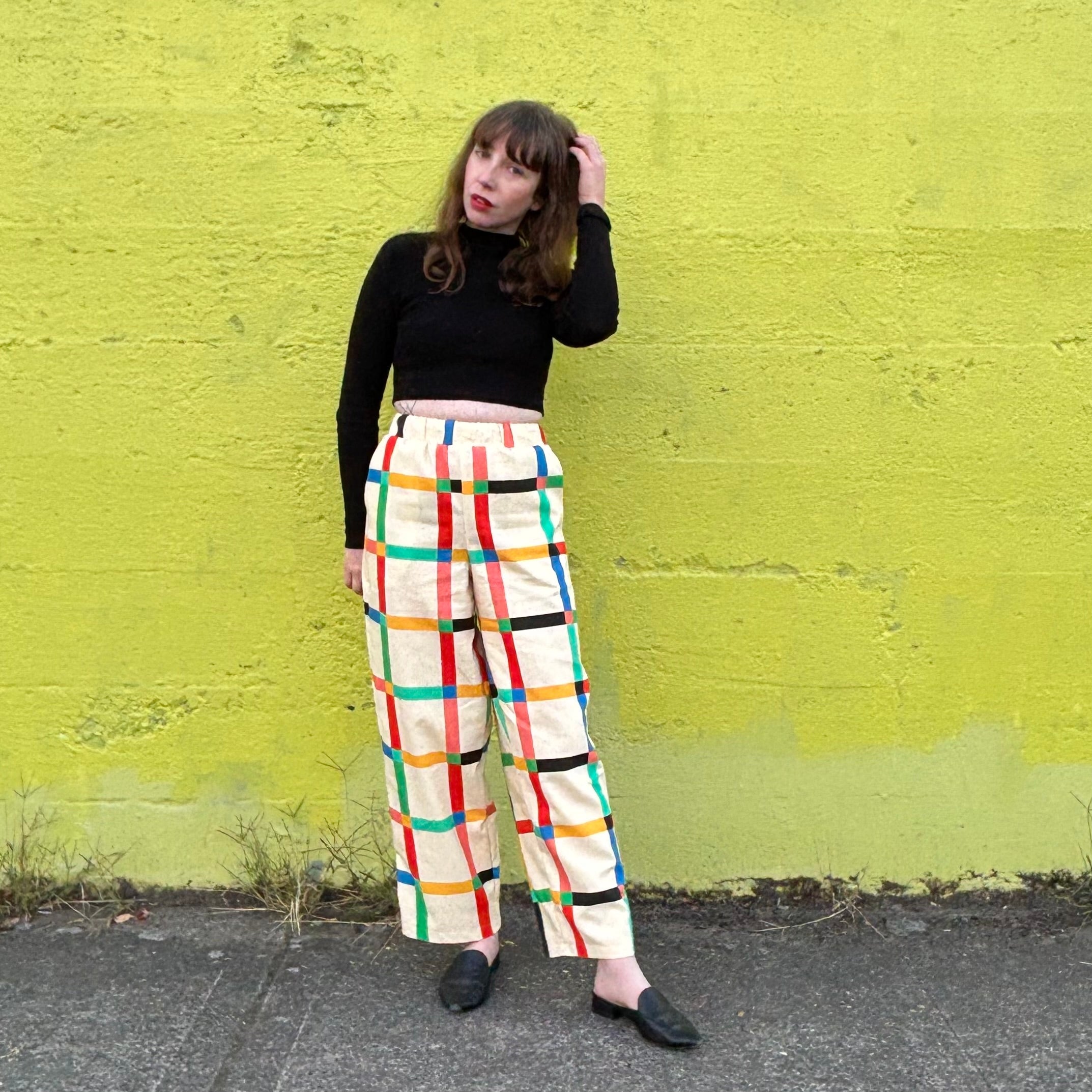 Stevie Pant - Chunky Windowpane Cream