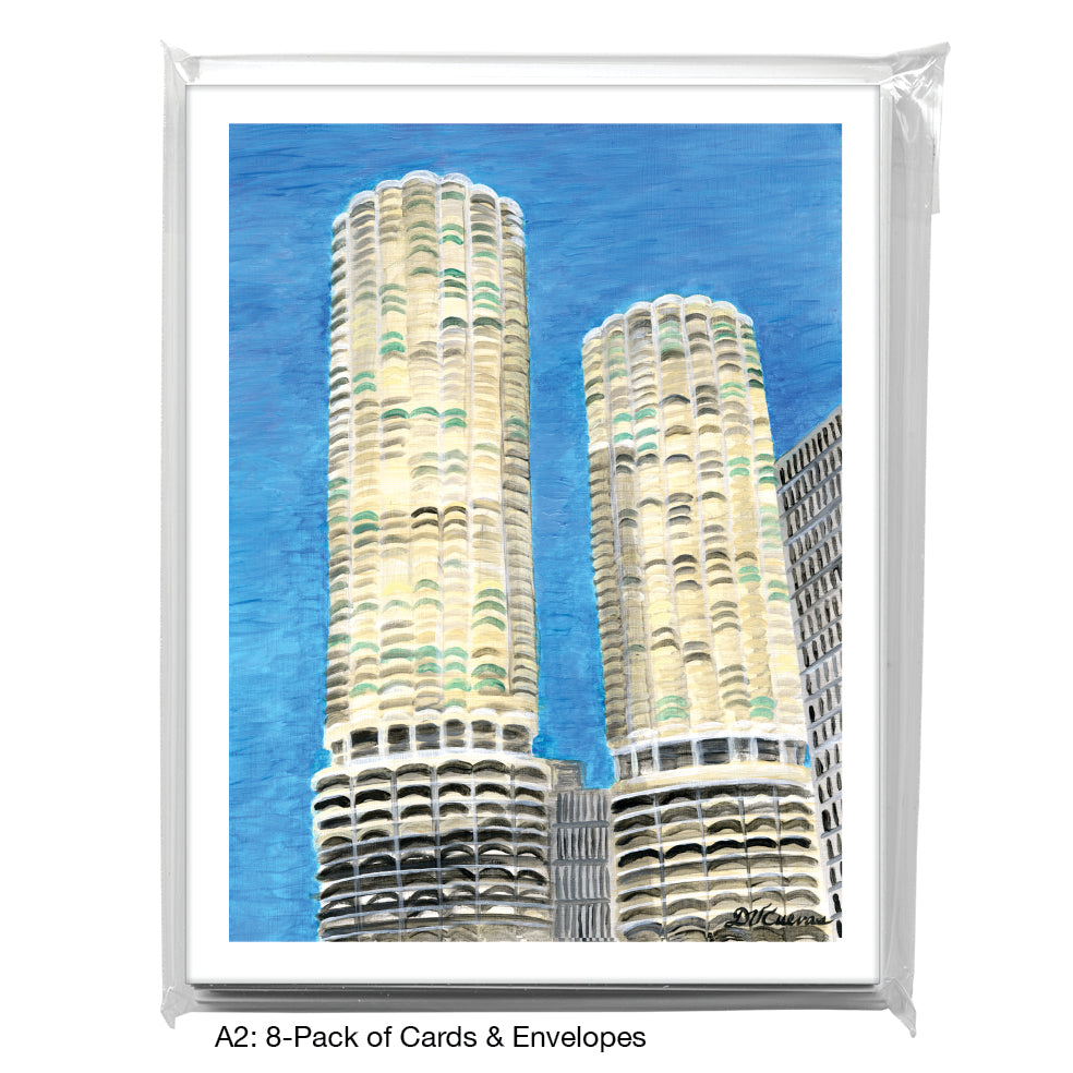 Marina Towers, Chicago, Greeting Card (7809A) - Arte House
