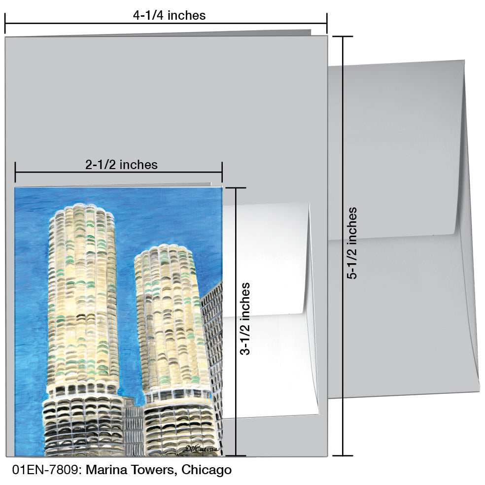 Marina Towers, Chicago, Greeting Card (7809A) - Arte House