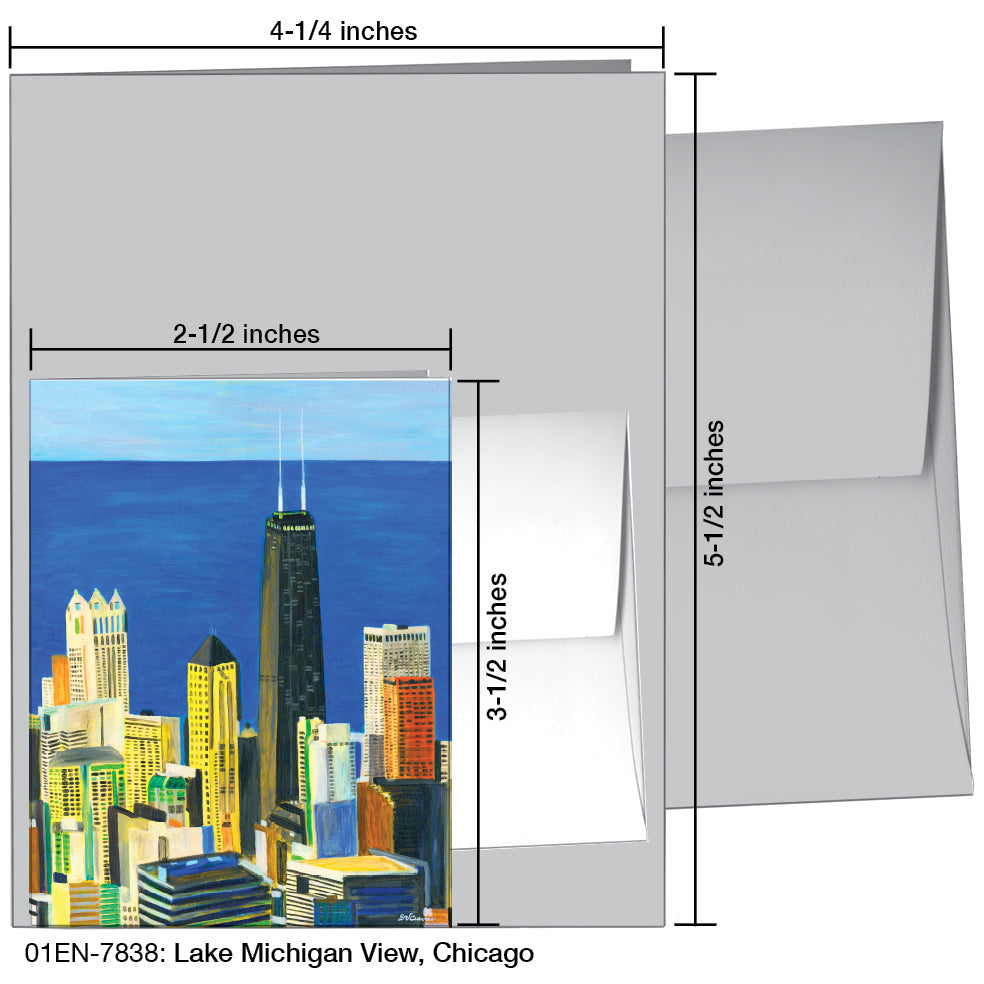 Lake Michigan View, Chicago, Greeting Card (7838A) - Arte House