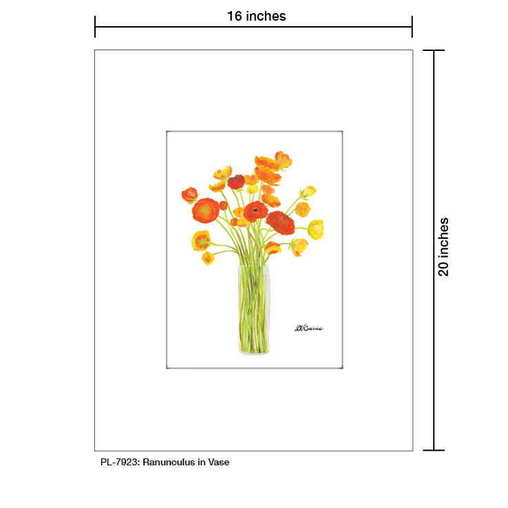 Ranunculus in Vase, Print (#7923A) - Arte House
