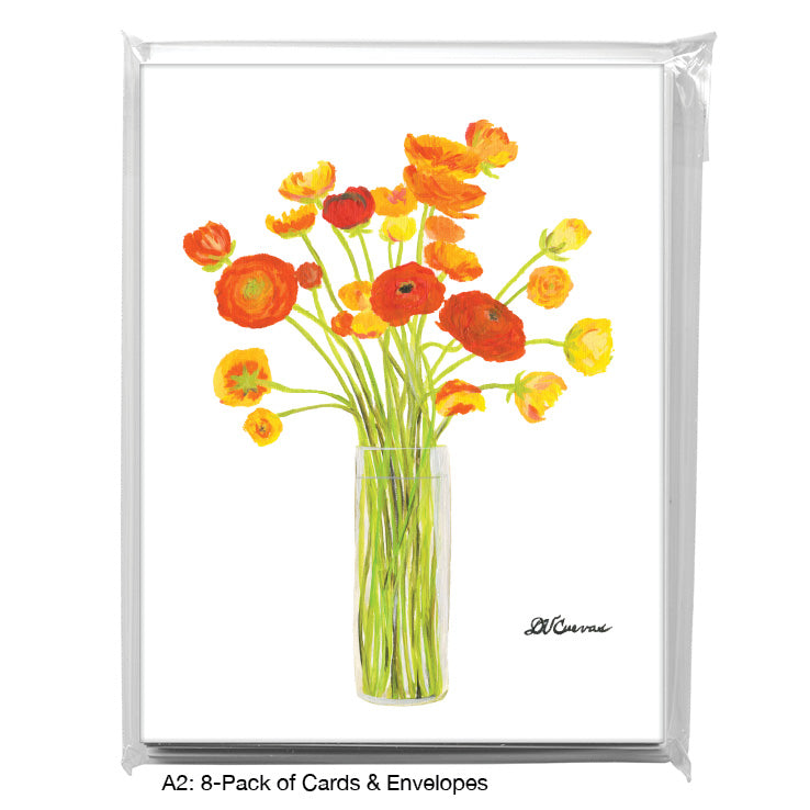 Ranunculus in Vase, Greeting Card (7923A)