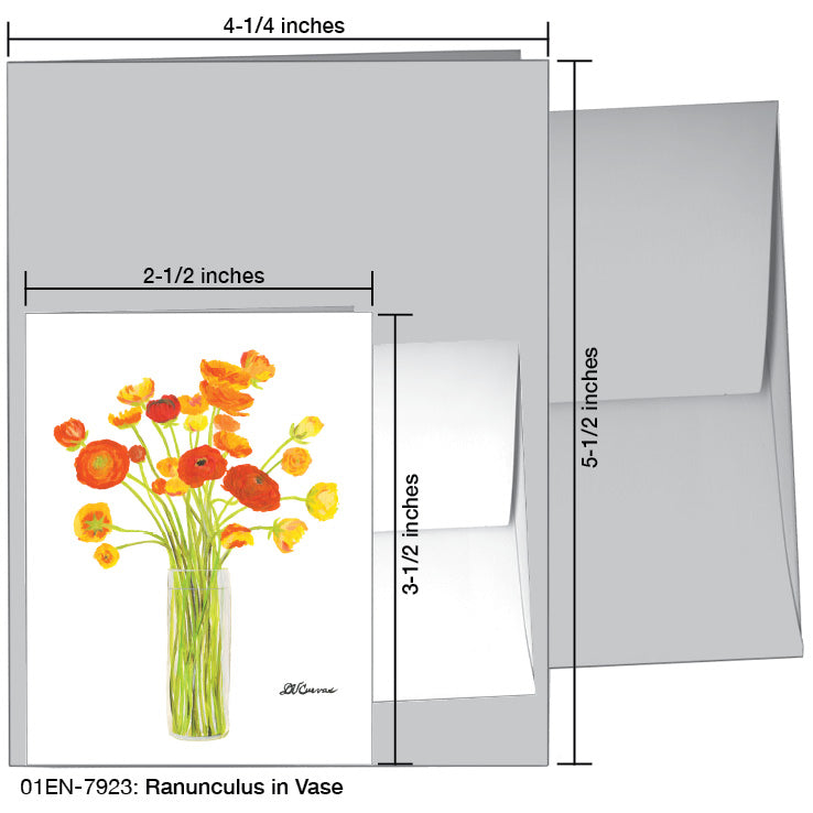 Ranunculus in Vase, Greeting Card (7923A)