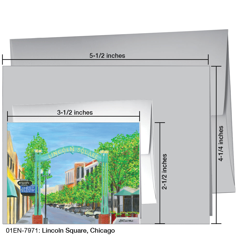 Lincoln Square, Chicago, Greeting Card (7971A) - Arte House