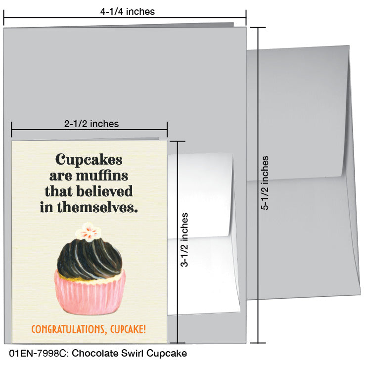 Chocolate Swirl Cupcake, Greeting Card (7998C) - Arte House