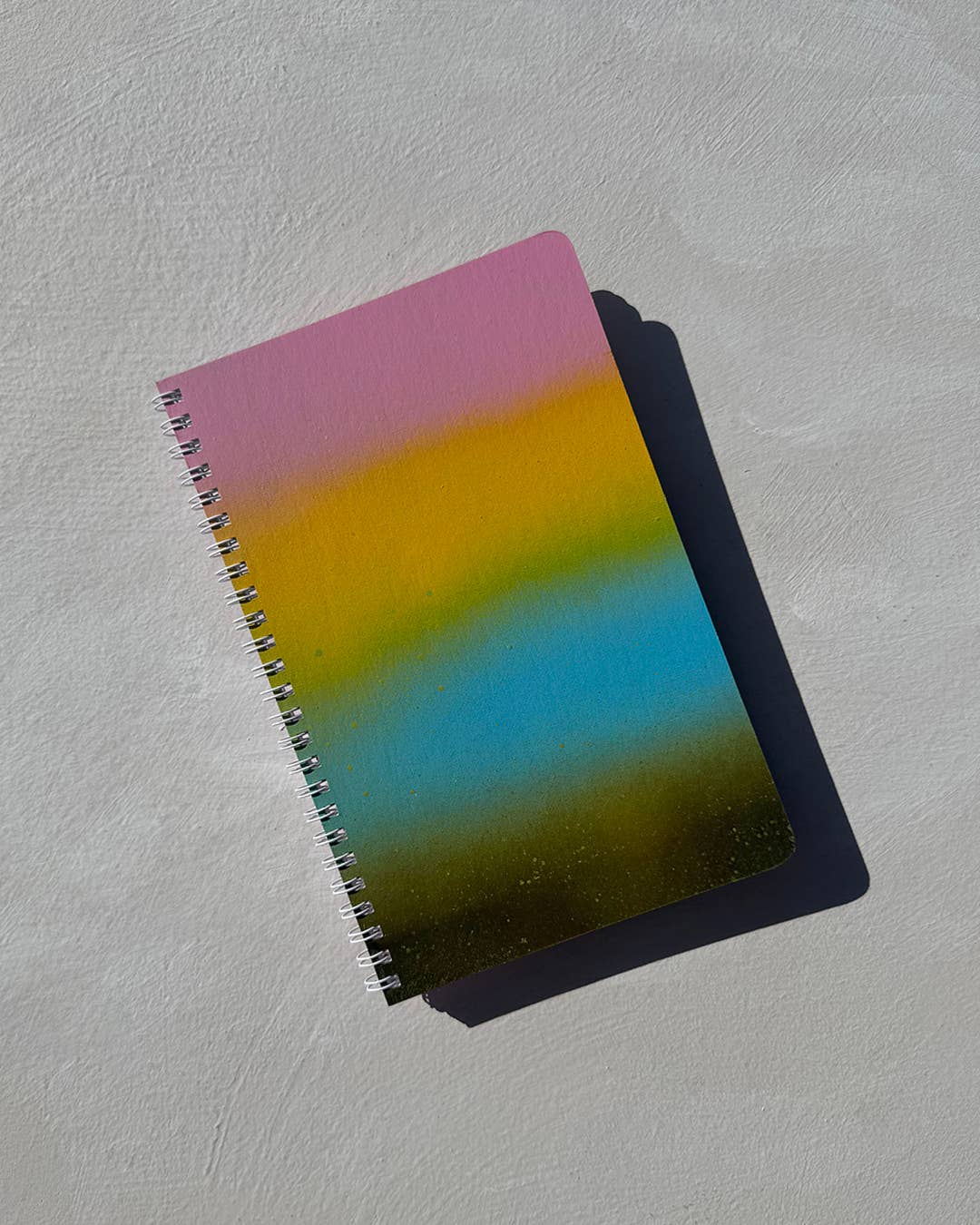 Hand painted notebook in Ground Control, riso interior