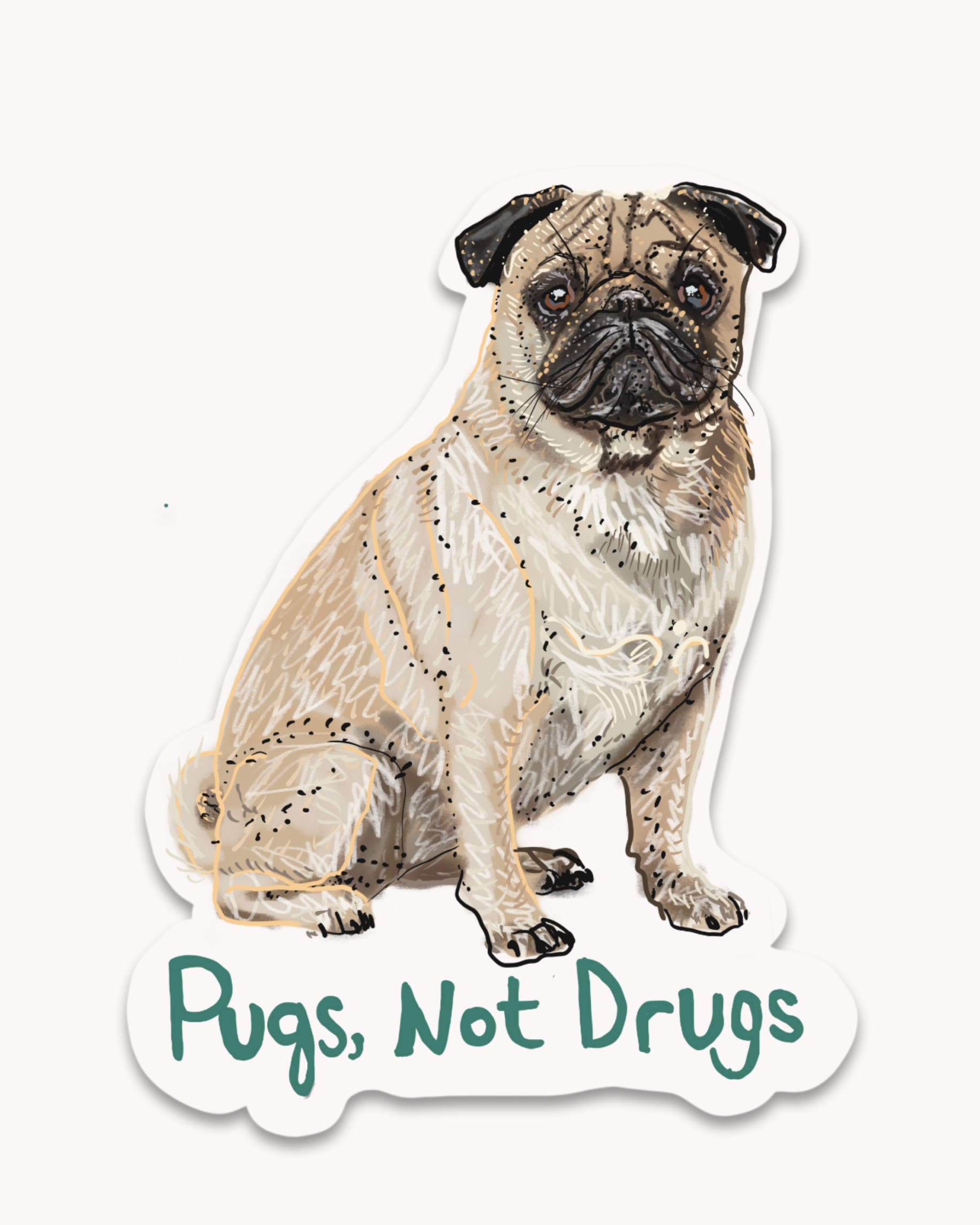 Pugs Not Drugs Sticker - Arte House