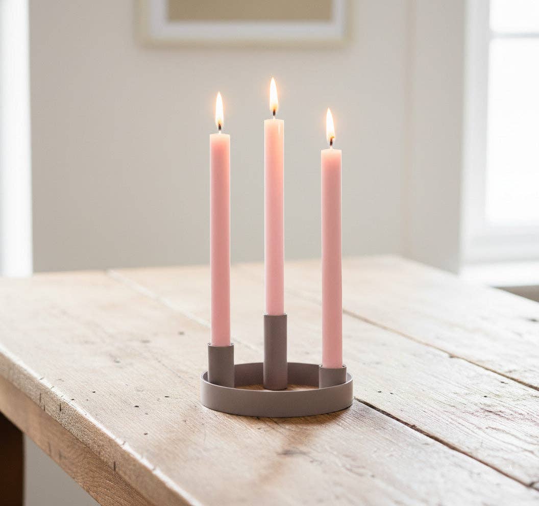 Round Metal Candelabra Ring in Old Rose