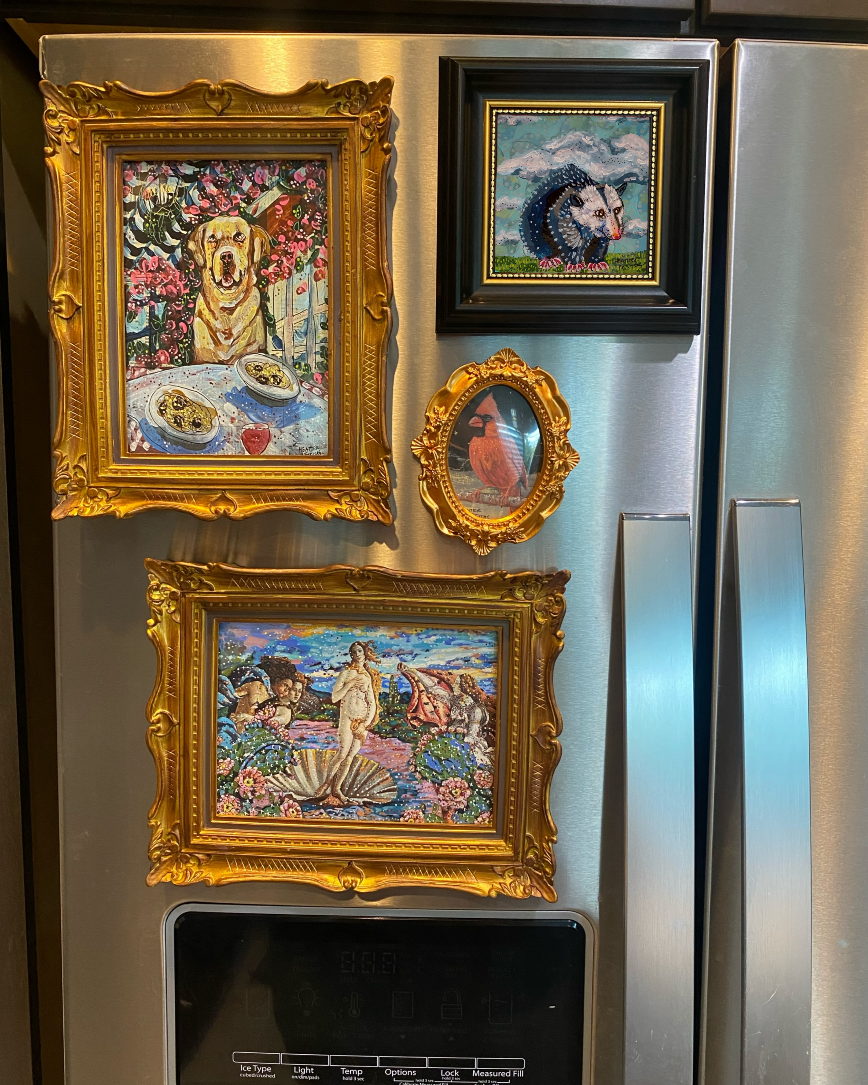 Blue Dky Opossum Framed Magnet ( Medium )