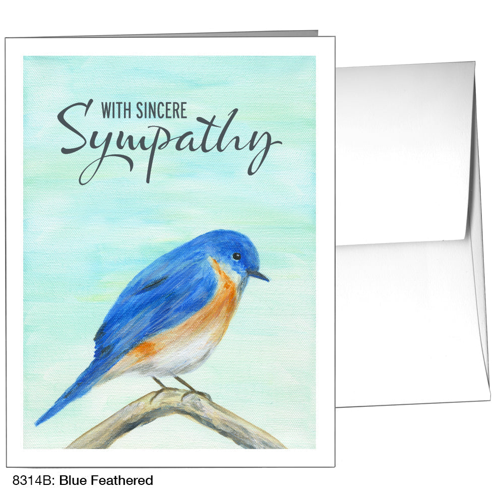 Blue Feathered, Greeting Card (8314B) - Arte House