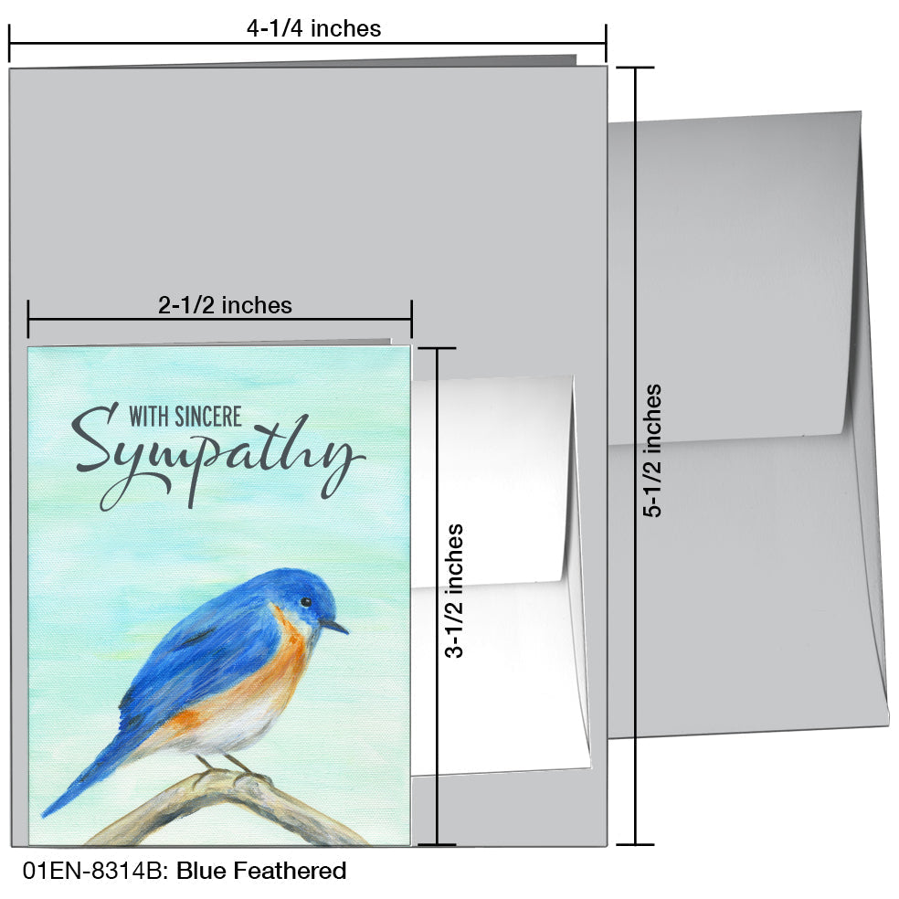 Blue Feathered, Greeting Card (8314B) - Arte House