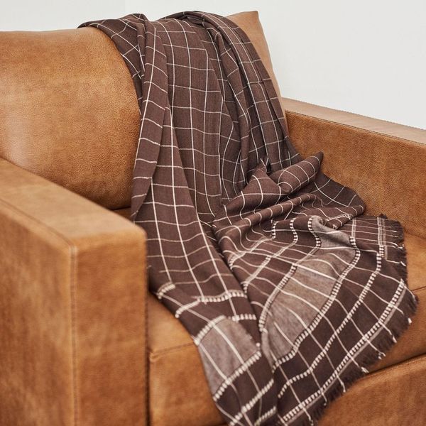 Treacle Checks Pattern Hand spun Organic Cotton Handloom Throw