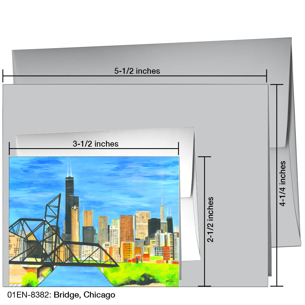 Bridge, Chicago, Greeting Card (8382C) - Arte House