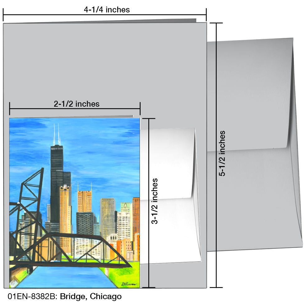 Bridge, Chicago, Greeting Card (8382B) - Arte House