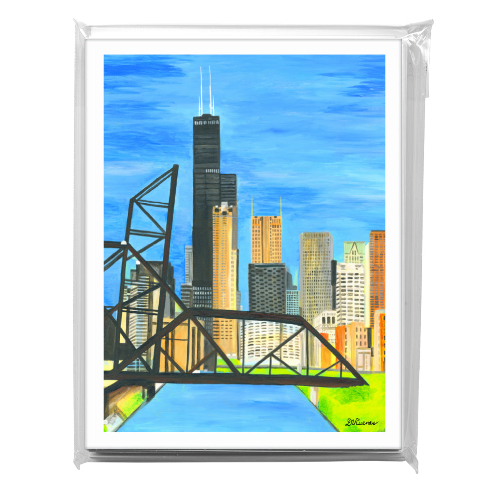 Bridge, Chicago, Greeting Card (8382B) - Arte House