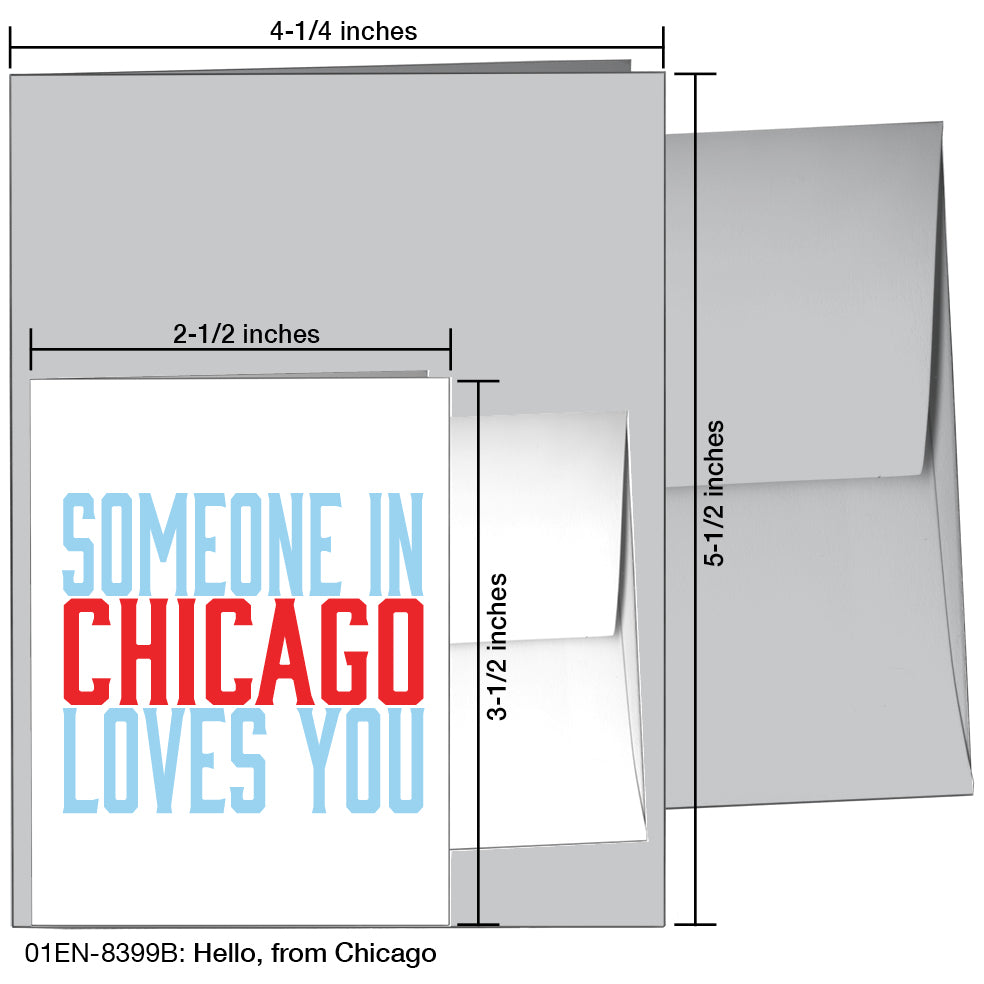 Hello, from Chicago, Greeting Card (8399B) - Arte House