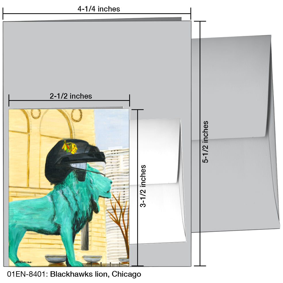 Blackhawks Lion, Chicago, Greeting Card (8401A)
