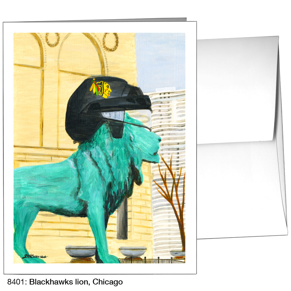 Blackhawks Lion, Chicago, Greeting Card (8401A)