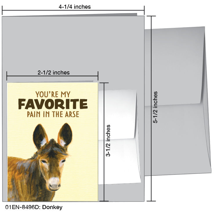 Donkey, Greeting Card (8496D) - Arte House
