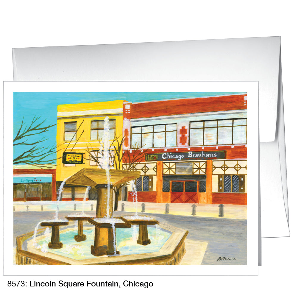 Lincoln Square Fountain, Chicago, Greeting Card (8573A) - Arte House