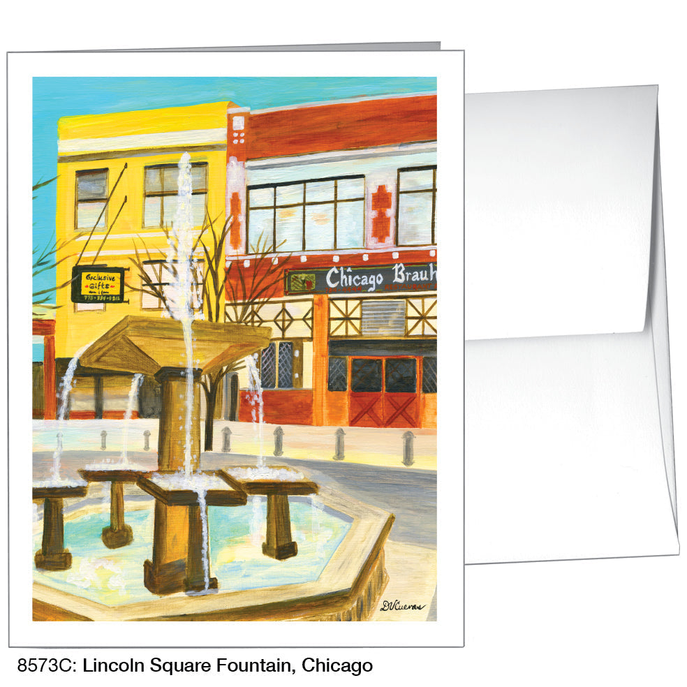 Lincoln Square Fountain, Chicago, Greeting Card (8573C) - Arte House