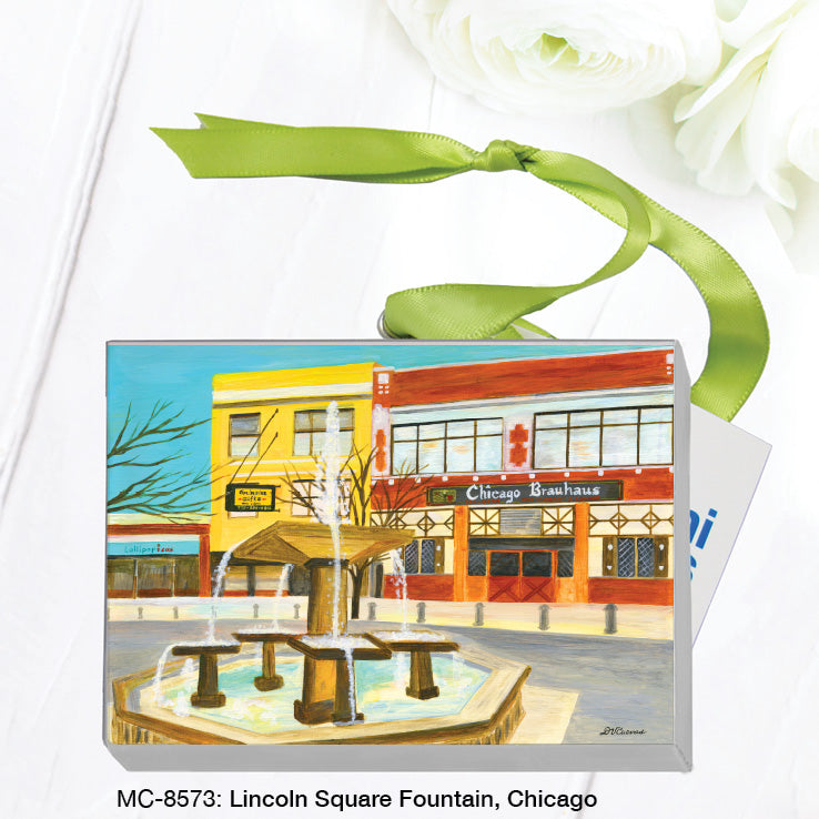 Lincoln Square Fountain, Chicago, Mini Canvas (MC-8573A) - Arte House