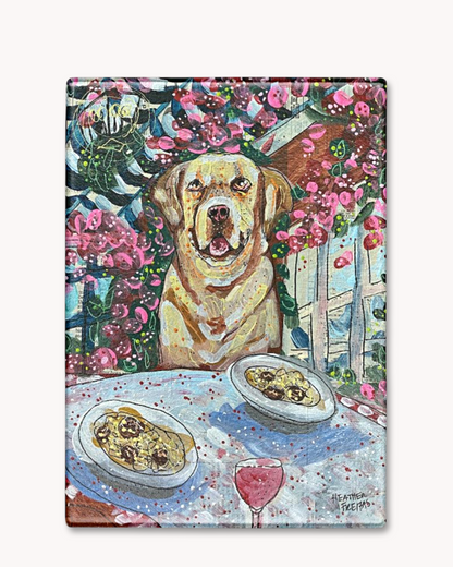 Yellow Lab Dining Glass Cutting Board Trivet