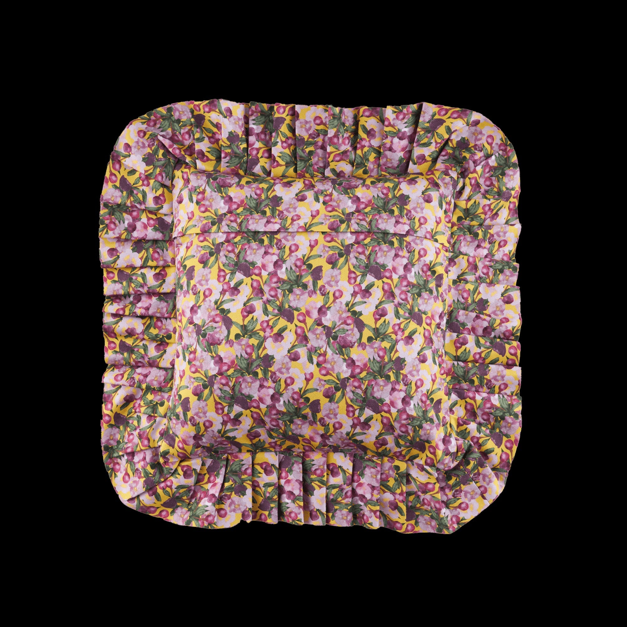 Ruffled Pillow Cover Romance is Dead Yellow